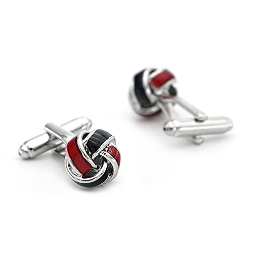 Mancuernillas clásicas rojas y negras con caja de regalo miniatura 2