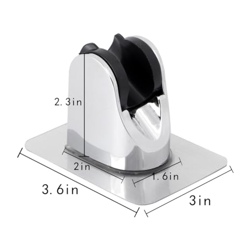 WELANGBN Strong Adhesive and Waterproof Shower Head Holder, Adjustable Handheld Shower Holder Wall Mount Shower Bracket, Silvery