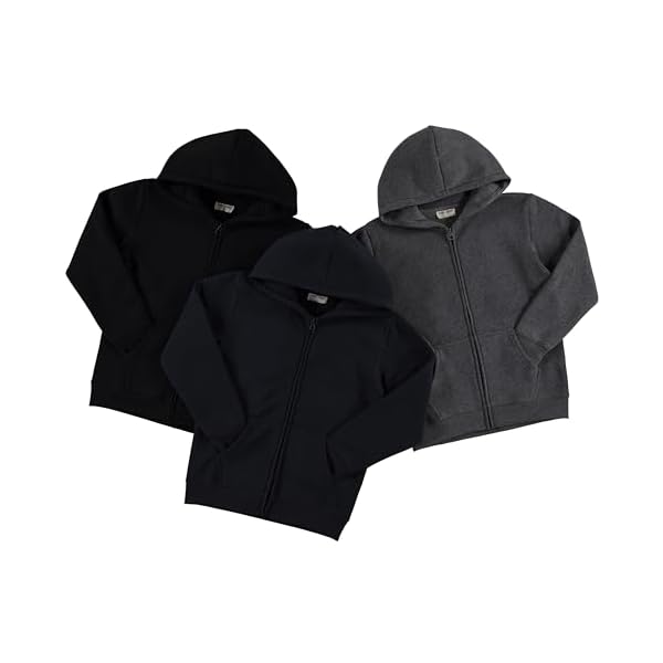 PURE CHAMP Boys Hoodies 3 Pack Fleece Pullover & Zip-Up Sweatshirts for Boys Kids Youth Plain Basic Everyday Wear Sizes 4-20 - Image 3