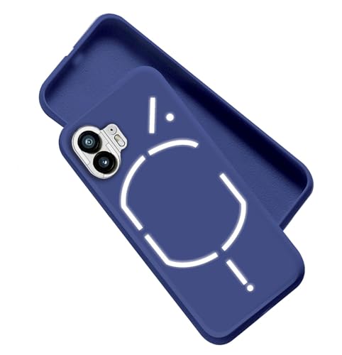 Image of A rtistque Liquid Silicone Back Cover Case for Nothing Phone 1 Matte Shockproof TPU Soft Flexible with Camera Protection - Blue