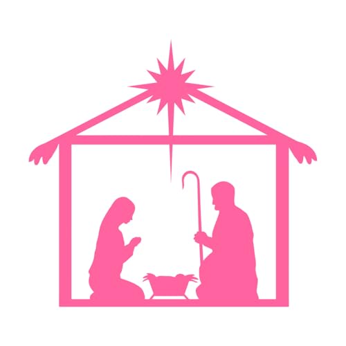 Adesivi murali Presepe 54x58.1cm Facile installazione L-Pink