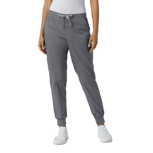 Image of Wink W123 Women's Flex-n-Reach Track Scrub Pant, Black, Large Petite
