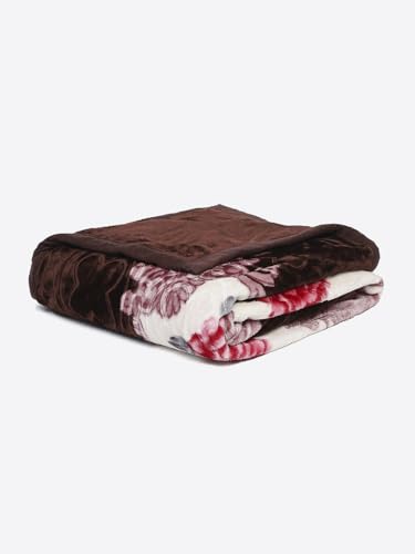 Image of Monte Carlo Regal Gold Double Bed Winter Blanket Single Ply 510 GSM | 2.5 KG (210 x 205 CM) Maroon