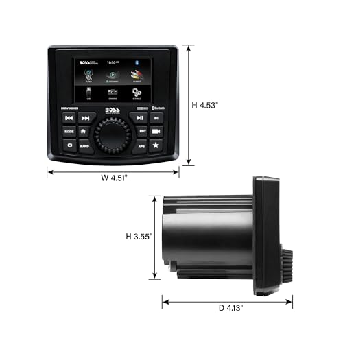 BOSS Audio Systems MGV520B Marine Gauge Receiver – Weatherproof, 3 Inch LCD, Built-in Amplifier, Bluetooth, Digital Media MP3 Player, No CD Player, USB Port, AM/FM Radio
