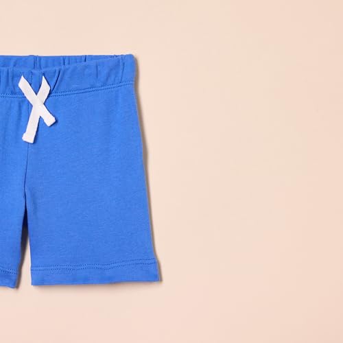 Amazon Essentials Unisex Baby Baumwollshorts Zum Schlüpfen - Auslauffarben, 3er-Pack, Blau/Grau Meliert/Marineblau, 3-6 Monate