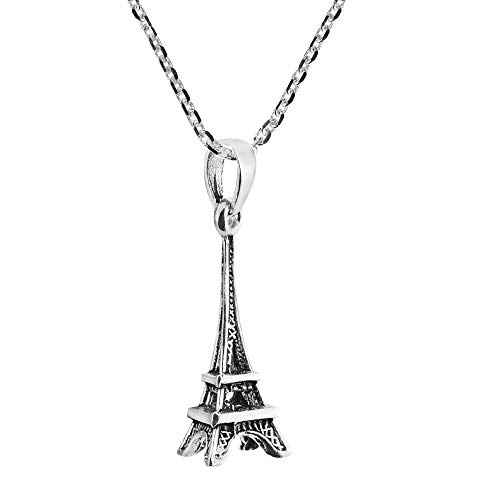 Collier Tour Eiffel argent 925 magnifique pendentif romantique ciselé