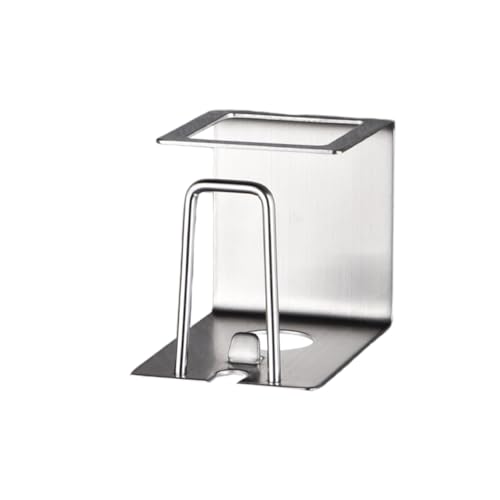 LEDMOMO ステンレス製多機能歯ブラシ収納ホルダー トレースレス壁掛け対応 歯磨き粉置き場付き 浴室カウンター用整理ラック