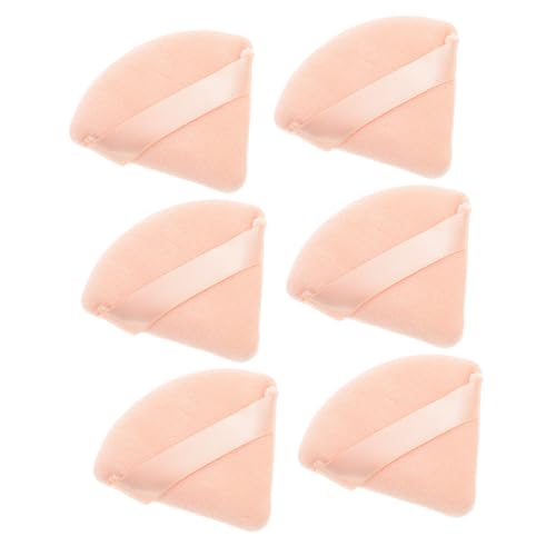 Baluue 6-piece Soft Triangle Makeup Powder Puff for Face Reusable Washable Beauty Tool Ideal for Foundation Blending Body Powder Small Travel Size
