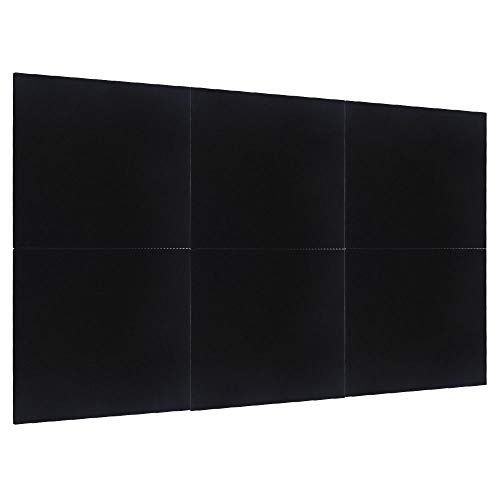 Robasiom Lot de 6 panneaux d'absorption acoustique, rembourrage insonorisant, 30 x 30 x 1 cm, mousse acoustique de studio, panneaux d'isolation phonique, le bureau, décoration murale (Noir) Cover