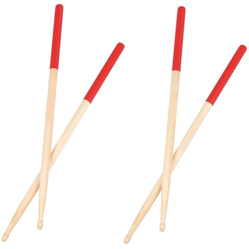 BESPORTBLE 2 pares de baquetas de maple rojas para batería, ligeras y duraderas, ideales para práctica y performance miniatura 1
