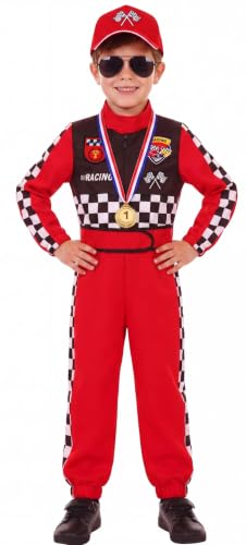 Disfraz Infantil de Piloto de Carreras Rojo 3-4T miniatura 4