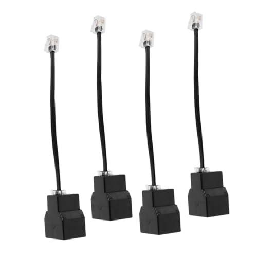 SUPVOX 4 Piezas Adaptador telefónico de cable teléfono fijo con extensión universal avance adaptador rj11 suministros telefónicos adaptador divisor rj11 abdominales Black
