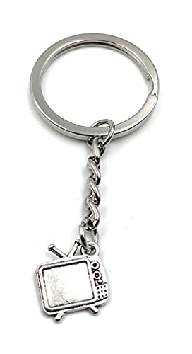 H-Customs Röhre TV antik silber Schlüsselanhänger Anhänger