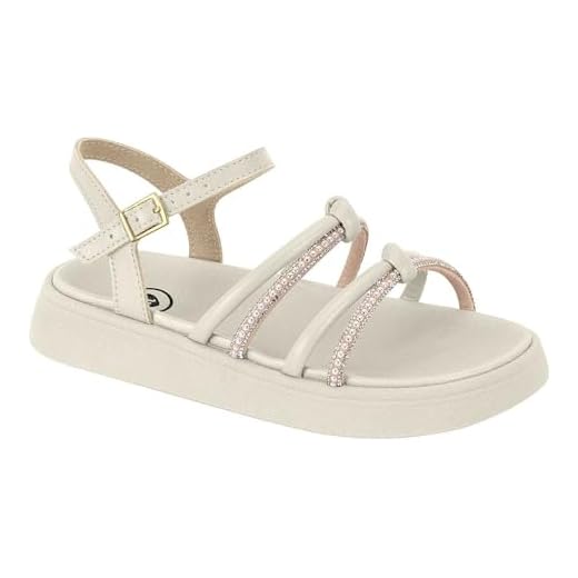 Sandália Infantil Menina Molekinha Conforto Glitter Off-white 31
