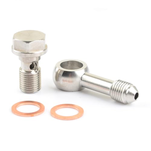 AN -3 (3AN) Aluminum 7075 Banjo Adapter To M10x1.0 Stainless Steel Banjo Bolt