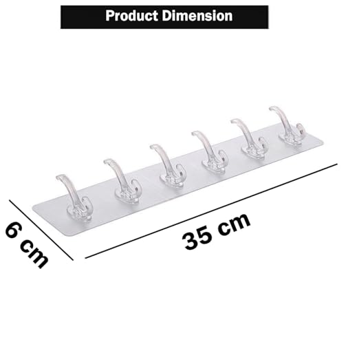 Image of SIGNAMIO 6-in-1 Wall Hooks for Hanging - Heavy Duty Hooks for Wall Heavy Items - Self Adhesive Wall Hook Plate - Sturdy - Ideal for Home and Office