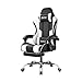 PU Massage Gamingstuhl Bürostuhl mit Metallrahmen, Rohbaumwolle-Füllung, ergonomische Lendenstütze, Fußstütze, höhenverstellbar, 360° drehbar, verstellbare Kopf- und Armlehnen für Gaming & Homeoffice.