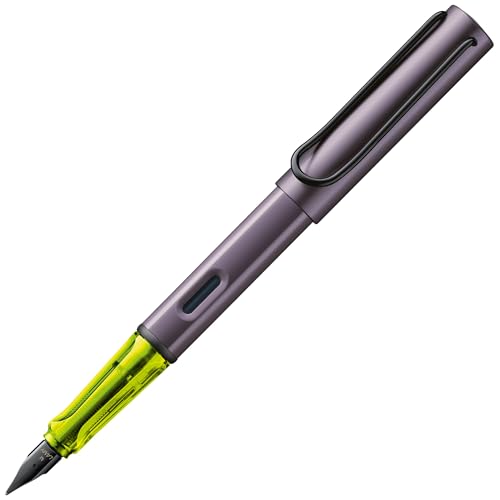 Image of Lamy AL-star Aubergine Fountain Pen with Polished Steel Nib in Line Width F | Lamy Fountain pen with ergonomic grip - lightweight aluminium housing - incl. LAMY T 10 blue ink cartridge - right handed