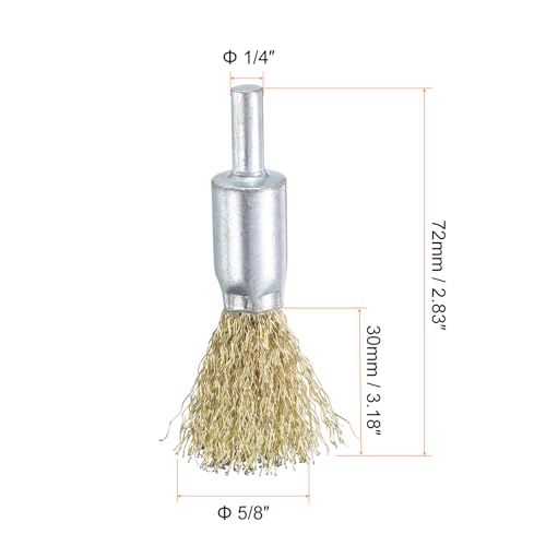Image of uxcell 20pcs Wire Brush for Drill 5 /8 inch Dia. Abrasive Wire Wheel 1 /4 inch Round Shank Carbon Steel Cup Brush Coarse Crimped Drill Attachment for Cleaning Rust Paint Abrasive