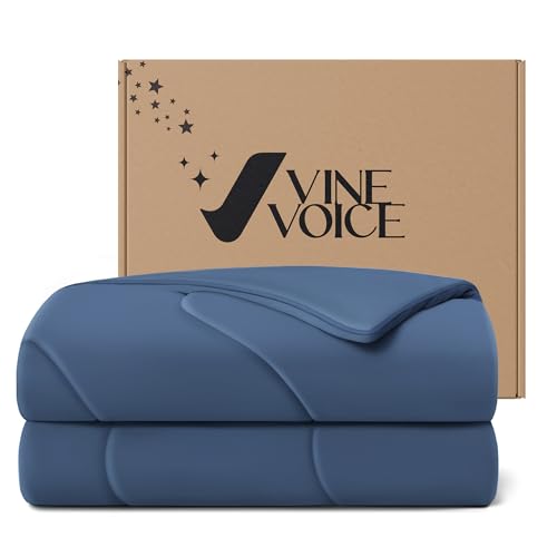 Image of Cooling Comforter for Hot Sleepers, Queen 90x90, Midnight Blue | Cooling blanket feel, Q-Max >0.4 cool touch, double-sided cooling, Sorona fill, for night sweats, lightweight & breathable