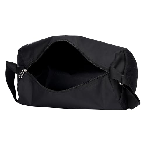 Image of DE JURE FITNESS Basic Duffle Bag | 11L Small Gym Tote for Travel, Sports & Weekend Use | Water-Resistant Polyester with Adjustable Shoulder Strap & Mesh Pocket - Black