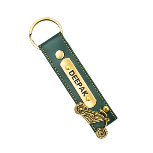 Image of Personalized Leather Keychain | Customised Leather Keychain for Men & Women | Added with Name & Charm