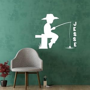 Vinilo decorativo de pared Little Boy Fishing 2300 miniatura 4