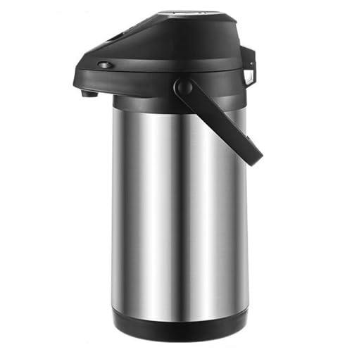 魔法瓶 テーブル 保温卓上ポット 魔法瓶 コーヒーポット 保温ポット 大容量 ワンプッシュ ステンレス製 360°回転 セーフティロック 24時間保温保冷 卓上 、業務用、家庭、寝室 (4 L)