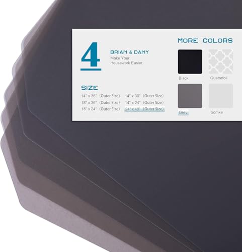 Image of BRIAN & DANY Wire Shelf Liner 24 inch X 48 inch, Heavy Duty Shelf Liners for Wire Shelving, Waterproof Protector Mats, Set of 4, Charcoal