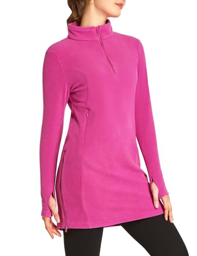 トップス playhour thermal l/s tee Women's Clima-Tek Zip-T Black: Women's Thermal Base Layer