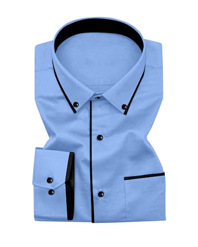 Image of Men's Regular Fit Casual Shirt, Solid Pattern, Slim Collar