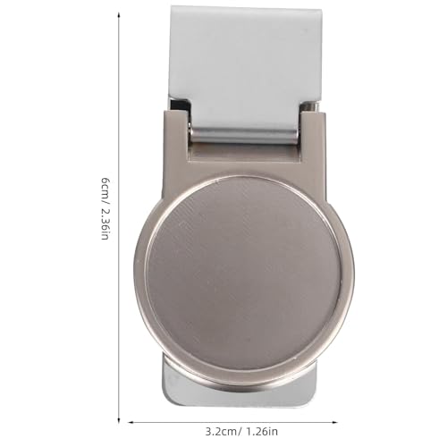 Stainless Steel Coin Hinged Money Clip Round Circle Men Card Holder Bill Clip Wallet Clamp Money Organizer, 6.00X3.20X1.00CM, 49YJ1521F1NS12
