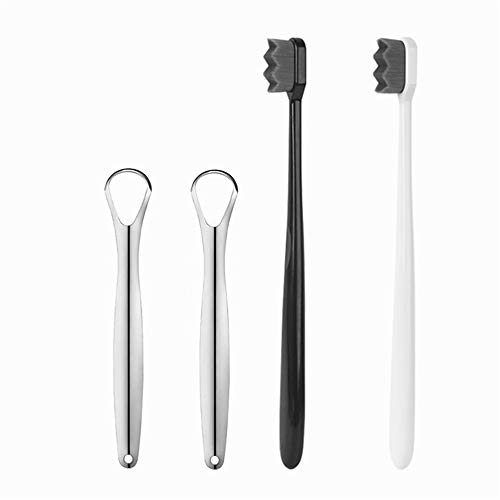 Soft Toothbrush , Nano Toothbrushes with 10000 Bristles,Charcoal Toothbrush ,2Pack ,Extra Soft Bristles Manual Toothbrush Soft Toothbrush for Adult Kids Men Women Gum Recession(Black-white 2)