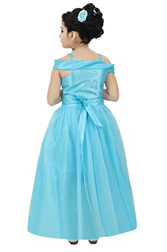 Image of Chandrika Kids Floral Applique Festive Gown Dress for Girls.