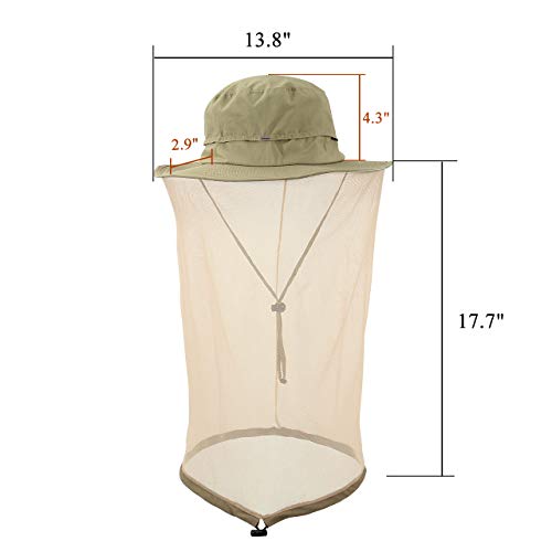 CHIC DIARY Moskito Kopfnetz Hut Unisex Sonnenhut Fischerhut Dschungel Gesichtsmaske Schutz Bienenhut für Outdoor… – Bild 8