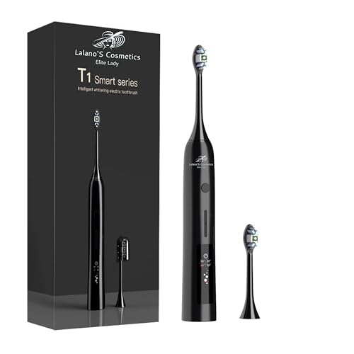 Lalano`S Smart Sonic Schallzahnbürste T1 – Elektrische Zahnbürste mit LCD Memory Screen, 3 Modi, 5 Intensitäten, 2 Bürstenköpfe, 60 Tage Akku, für empfindliches Zahnfleisch & Implantate