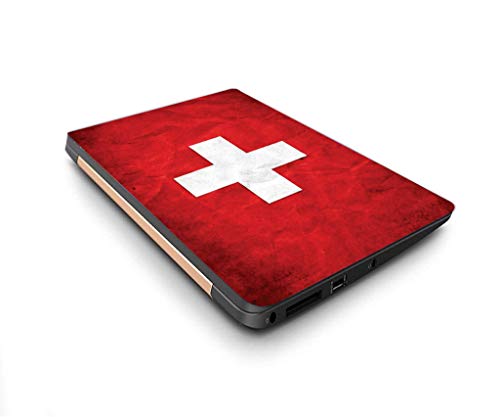 Image of Galaxsia Swiss Flag Vinyl Laptop Skin /Sticker /Cover /Decal Compatible for Any Laptop (Hp /Dell /Sony /Acer /Lenovo /Asus etc..) Brand Models of Size 13 to 13.3 Inches Laptop Or Notebook.