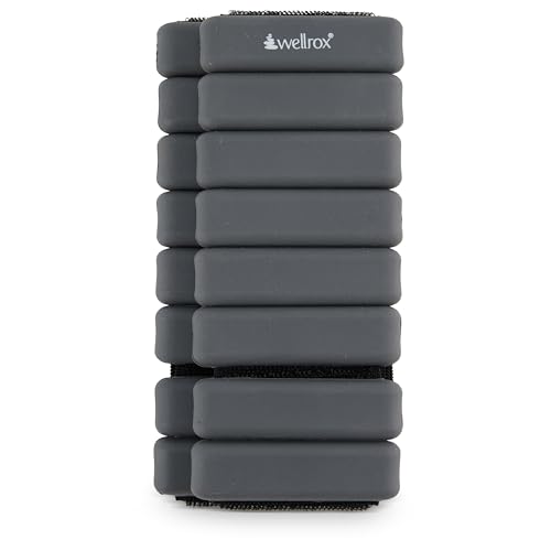 Image of Wellrox Weighted Bangles - Adjustable Ankle and Wrist Weights for Women & Men - Set of Ankle Weights 2 lbs (1 lb Each Wrist Weight) | Weighted Arm Bands for Pilates, Yoga, Running & Walking