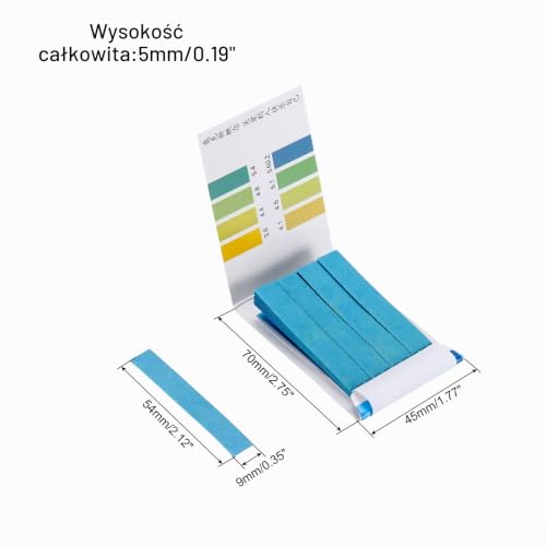 PATIKIL Paski testowe pH 3,8–5,4, 2 sztuki, 80 papierów wskaźnikowych, tester lakmusu do wody, żywności, gleby, alkaliczne kwasy,