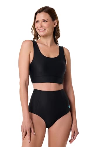 Coolibar UPF 50+ Women's Spring Garden Crop Bikini Top - Sun Protective Black