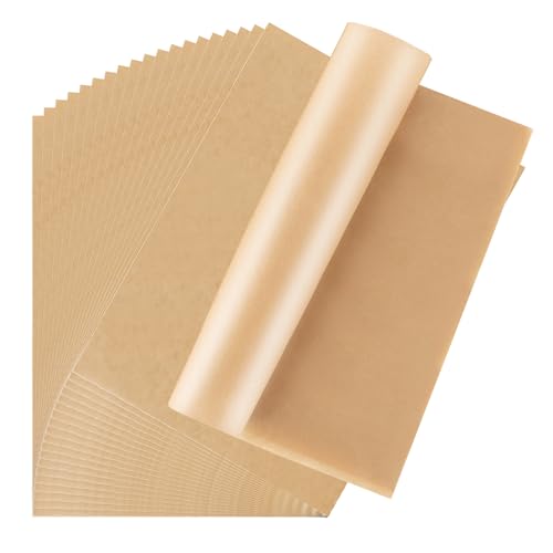 MUXHEL 300 Stück backpapier ohne PFAS 30x40cm Backpapierzuschnitte Pergamentpapier zum Backen Butterbrotpapier Braun für Käse Sandwich Burger