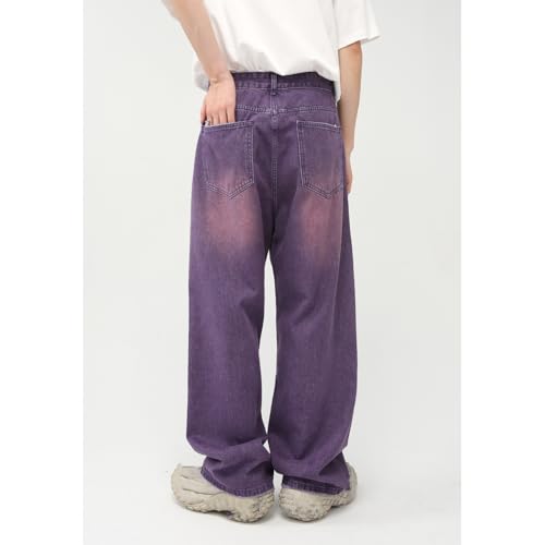 Men's Jeans Autunm Korean Straight Purple Casual Commute Home Weekend Gathering Long Pants3