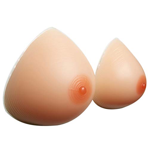 E-FAK Men Women Silicone Breast Forms Crossdresser Cosplay Prosthesis Mastectomy Fake Boobs Bra Enhancer Inserts TV TG (Nude Triangle, XL (2.20lbs/Pair - 36DD/38D/40C/44A))