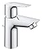 Price comparison product image GROHE Start Edge - Low Pressure Basin Mixer Tap with Plastic Pop-Up Waste Set (Monobloc Installation, S-Size, Metal Lever, 28 mm Ceramic Cartridge, Tails 3/8 Inch), Size 147 mm, Chrome, 23830001