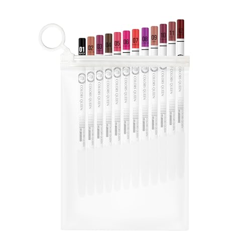 Image of Colors Queen Definer Lip Liner Set of 12 | One Swipe Smooth Application, Long Lasting Lip Liner Combo Set | Bold & Creamy Lip Pencil (Multicolor, 1.6g x 12)