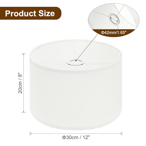 Ffkjdm Drum Lamp Shades For Table Lamps 12 Inchx12 Inchx8 Inch Linen Lampshade Easy Assembly Lamp Shade With E27 To E26/E14 Adapters For Floor Lamps Bedside Lamps Pendant Lights thumb #1