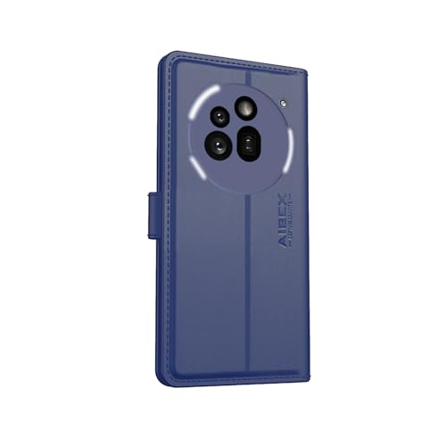 Image of AIBEX Nothing Phone (3a) Pro Flip Cover Leather Finish with Magnatic Closure | Inside TPU with Card Pockets | Wallet Stand | Complete Protection Flip Case - Blue