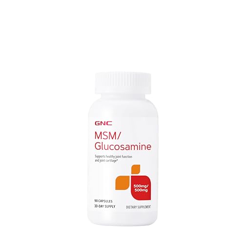 GNC MSM Glucosamine 500mg Supplement, Supports Healthy Joint Function, Supports Healthy Joint Cartilage, 30 Servings