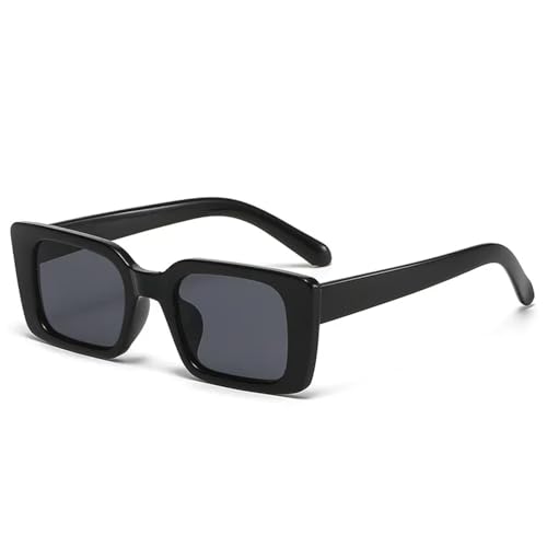 Lunettes de soleil rectangulaires rétro UV400 unisexes pour un style urbain quotidien