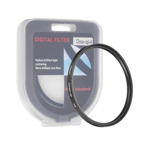 Filtre macro 72mm +4 dioptries grossissement avec bouchon objectif noir